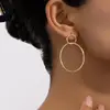 Brincos Circulares Geométricos Simples da Moda Coreana para o Dia a Dia Femininos Estilo Celebridade da Internet Ins Nicho Elegantes Versáteis Redondos