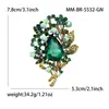 Broche Grande de Diamante de Cristal Europeu e Americano Transfronteiriço Moda Retrô Exquisito Acessório de Roupa Pino Feminino Anti-Exposição Pino de Gola