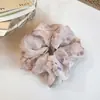 Scrunchie de cor gradiente estilo coreano para mulheres, elástico de cabelo estilo pintura a óleo suave, acessório de cabelo fresco e casual, com uma vibe descontraída