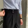 Novedad 2024 Pantalones Rectos de Cintura Alta Estilo Británico Nápoles Hechos en Casa para Hombre Pantalones Casuales de Moda de Otoño
