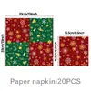 Platos de papel desechables, vasos, pancartas, manteles, decoraciones colgantes con tema navideño de copo de nieve rojo y verde, Feliz Navidad