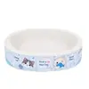 Nuevo rascador para gatos de cartón corrugado blanco con forma ovalada, no suelta pelusa, cama integrada para gatos y perros, apto para todas las estaciones, resistente a los arañazos y duradero