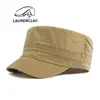 Chapéu Masculino de Aba Reta, Novo Estilo de Primavera, Boné de Algodão Lavado, Chapéu de Sol para Uso Externo, Chapéu Militar, Chapéu Feminino Plissado
