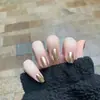 HYX Unhas Usáveis Estilo Desejo Puro Feitas à Mão Manicure Francesa Longa Olho de Gato Pontas de Unha Produto Acabado Destacável