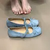 Zapatos Mary Jane Retro Franceses de Verano para Mujer con Tacón Oculto, Boca Baja, Moño y Estilo Suave