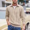 Sudadera Pulóver Casual para Hombre Estilo Europeo y Americano Transversal con Media Cremallera y Cuello Campana, Nueva Colección Primavera y Otoño 2025