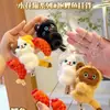Chaveiro de Pelúcia Divertido Peixe Koi e Gatinho Puxáveis, Pingente de Mochila Cartoon Fofo, Presente de Ano Novo
