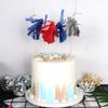 Decoração de bolo de aniversário Bandeira de bolo de papel Cor mista Bandeira de bolo de papel Cartão de bolo