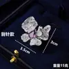Nuevo Pasador de Solapa Rectangular con Animales de Diamantes Completos, Candado de Paz Rojo Chino, Rosas Elegantes, Accesorios para Ropa