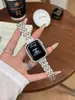 Correa universal Apple S11/S12 generación iWatch 10SE chapada en oro con diamantes brillantes y cinco cuentas