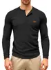 Nueva Camiseta Henley de Manga Larga Waffle con Botones, Secado Rápido, Raglán, Estilo Americano Casual para Hombre, Europea y Americana, Primavera y Otoño