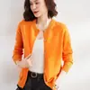 Estilo Primaveral y Otoñal Elegante Adelgazante Capa Base Estilo Pequeño Aroma Nuevo Tejido de Punto Cárdigan Suéter Ropa Exterior para Mujer Cuello Redondo Corto Ajuste Delgado