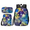 Mochila con Estampado Nuevo de Estrella de Fútbol 2024, Lonchera, Estuche para Lápices, Set de Tres Piezas, Mini Portátil, Moderno