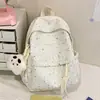 Nova Mochila Escolar para Aluno do Ensino Médio Feminina Ins de Aparência Bonita Estampa de Estrelas Campus Grande Capacidade Mochila para Aluno do Ensino Médio Tendência
