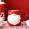 Caneca do Papai Noel, Xícara de Cerâmica, Copo de Leite, Xícara de Café, Presente, Alto Valor Estético, Em relevo, Pintado à Mão, Copo de Água Doméstico