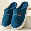 Chinelos de Algodão Masculinos e Femininos para Casais em Casa, Chinelos de Algodão Quentes com Forro de Fleece para Casa, Sapatos para Confinamento Interno, Chinelos Quentes Peludos de Inverno, Confortáveis