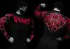 Breathedivinity Marca de Moda Americana Estilo Oscuro Camiseta de Manga Larga para Hombre Top Elástico para Deporte y Fitness