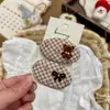 Tela Cuadros Puntos Ovalado Pin de Presión para Bebé Pasador de Pelo de Dibujos Animados Accesorio para el Cabello de Niña Dulce Pin para Flequillo Lado Adorno para la Cabeza