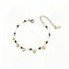 Pulsera de Piedra Natural Personalizada de Verano Europea y Americana Transfronteriza para Mujer, Diseño de Cuentas, Joyería Dulce y Sencilla de Acero de Titanio que No se Desvanece