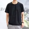 Nueva camiseta de manga corta de verano para hombre con tejido jacquard, seda de hielo, secado rápido, transpirable, fresca, deportiva, casual, cuello redondo, camiseta de moda para hombre