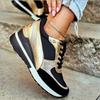 Comércio Exterior Tamanho Grande Inclinação com Sapatos Esportivos Casuais Femininos Outono 2023 Novo Sapatos Esportivos com Solado Grosso e Lantejoulas