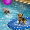 Flotador Inflable para Mascotas, Flotador Inflable Plegable, Flotador Inflable para Perros, Cama Flotante para Mascotas con Cubierta de Tela Oxford, Piscina