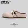 Meias-pantufas Femininas de Exterior Estilo Birkenstock Retrô Global Primavera 2026 Novo Modelo Sapatos Preguiçosos Sapatilhas Plataforma com Solado Grosso Aumentadoras de Altura