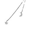 Collar de cadena con colgante de estrella y luna de circonita con microincrustaciones, estilo japonés y coreano, sencillo, combina con todo, para mujer, joyería de plata de otoño e invierno al por mayor