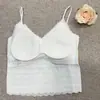 Top de tirantes sin costuras de encaje francés, espalda hermosa con tiras, tela de seda helada ultradelgada, copas fijas, strapless, push-up, espalda hermosa con tiras, lencería para mujer
