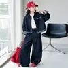 Conjunto de Primavera y Otoño para Niñas 2026 Nueva Colección de Otoño para Niñas, Conjunto de Dos Piezas de Mezclilla a Cuadros Casual y Moderno para Niñas Mayores