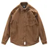Jaqueta Camisa de Inverno Masculina Khaki Americano Estilo Japonês Retrô Solta Ombro a Ombro Peça Externa Tendência Camisa de Veludo Grossa Masculina