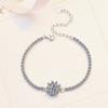 Pulsera Transfronteriza de Plata S925 Estilo Coreano Lujo Ligero Moda Versátil Joyería Gra Factory Copo de Nieve Moissanita Joyería Al por Mayor