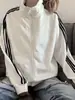 Chaqueta de Hombre Nueva Colección Otoño e Invierno Cuello Alto Marca de Moda Versátil Rayas Elegante Estudiante Ropa Deportiva Negra Abrigo Casual