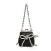 Bolso de Hombro para Niñas Estilo Coreano Estilista Lazo de Pedrería Clip Bolso Cruzado para Niños Nuevo Bolso de Cadena para Niños