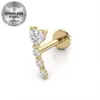 Pendientes y perforaciones para labio Gebai de acero inoxidable 316L estilo europeo y americano, de lujo ligero, con forma de corazón y circonita, con rosca interna, suministro exclusivo de fábrica