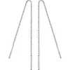 Alambre de Oreja de Plata S925 Nalan Pendientes Sencillos Estilo Coreano Modernos de Moda Pendientes Elegantes Largos para Mujer E0555