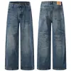 Muxi Ropa 2026 Otoño Vintage Desgastado Versátil Pantalones de Pierna Recta Jeans Básicos de Pierna Ancha Estilo Urbano