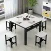 Mesa de comedor cuadrada en renta, mesa de comedor para apartamento pequeño, mesa de comedor y sillas para cafetería de té de leche de restaurante