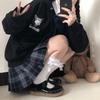 Casaco de moletom transfronteiriço de comércio exterior com capuz grosso e forro de lã, estilo universitário, estilo japonês, fofo, estampado em desenho animado, solto