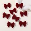 Flocado Francés de Alta Gama Retro Borgoña Terciopelo Lazo Pendientes DIY Tocado Accesorios para el Cabello Material para Colgantes al Por Mayor