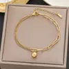Cientos de Pulseras Meichen Europeas y Americanas Oro de 18K Titanio de Acero No Desvanecible Joyería de Mano Sencilla y Versátil de Moda Personalizada para Mujer