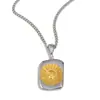 Moda Europeia e Americana Geométrico Criativo Estiloso Colar Aço Inoxidável Banhado a Ouro 18K Pingente Rosto de Sol Colar Feminino Luxo Acessível