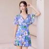 Traje de baño de alta gama para mujer Rosa estilo francés Traje de baño que cubre la carne con copa con aros Traje de baño de talla grande