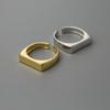 Anillo de dedo índice de estilo coreano para mujer, moderno, de plata de ley S925, minimalista, cuadrado, distintivo, abierto, ajustable.