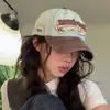 Gorra de Béisbol Inglesa Transfronteriza al por Mayor Versátil Visera Corta Sombrero para el Sol Circunferencia de Cabeza Grande Estilizadora del Rostro Gorra de Mezclilla Pico de Pato para Mujeres