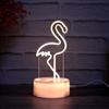 Personalizado criativo acrílico quarto cabeceira 3d luz noturna colorida LED recarregável plug-in pequena lâmpada de mesa presente atacado