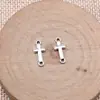 15x 6mm 0,37g prata antiga comércio exterior DIY acessórios de joias conector cruzado