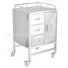 Venta al por mayor de fábrica puerta única tres humos dos dos humos mesa de equipo carrito de herramientas de acero inoxidable carrito médico carrito de anestesia