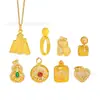 Accesorios DIY de Orfebre Estrella de Ocho Puntas Cepillada Colgante de Calabaza Corazón de Cacahuete para Mujer Calabaza Chapada en Oro
