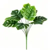 Venta Directa de Fábrica de Plantas Verdes Artificiales, Planta de Filodendro Hoja de Tortuga de 9 Cabezas, Materiales para Paredes de Fondo, Arreglo Floral, Decoración de Interiores y Exteriores